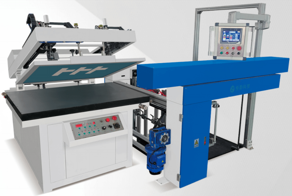 Flat UV screen printing automatic loading system