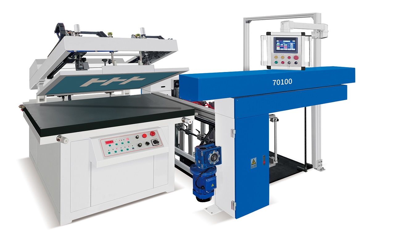 Flat UV screen printing automatic loading system