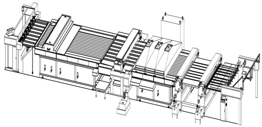 Line varnishing machine