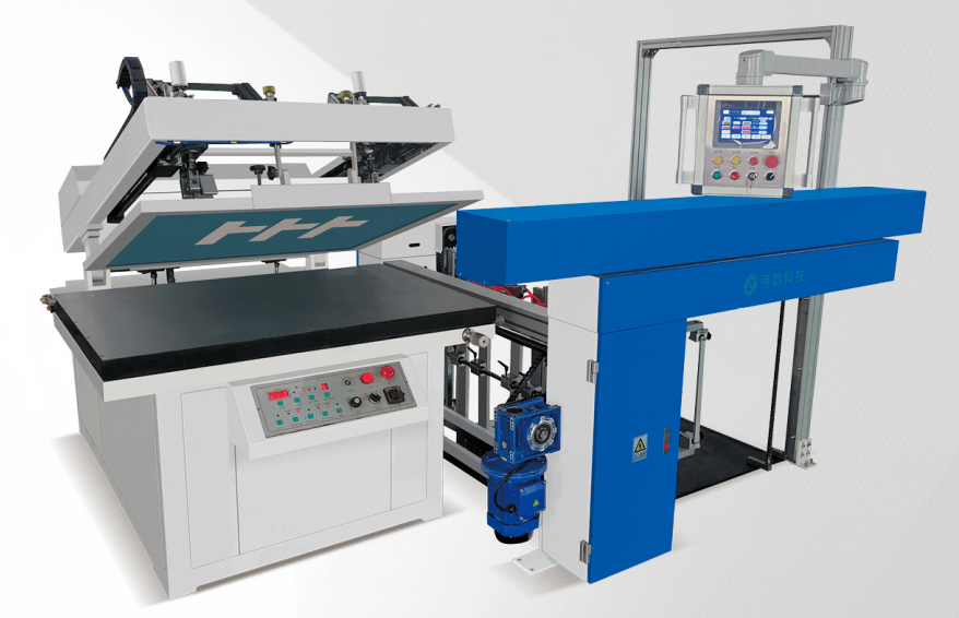 Flat glue screen printing feeding system